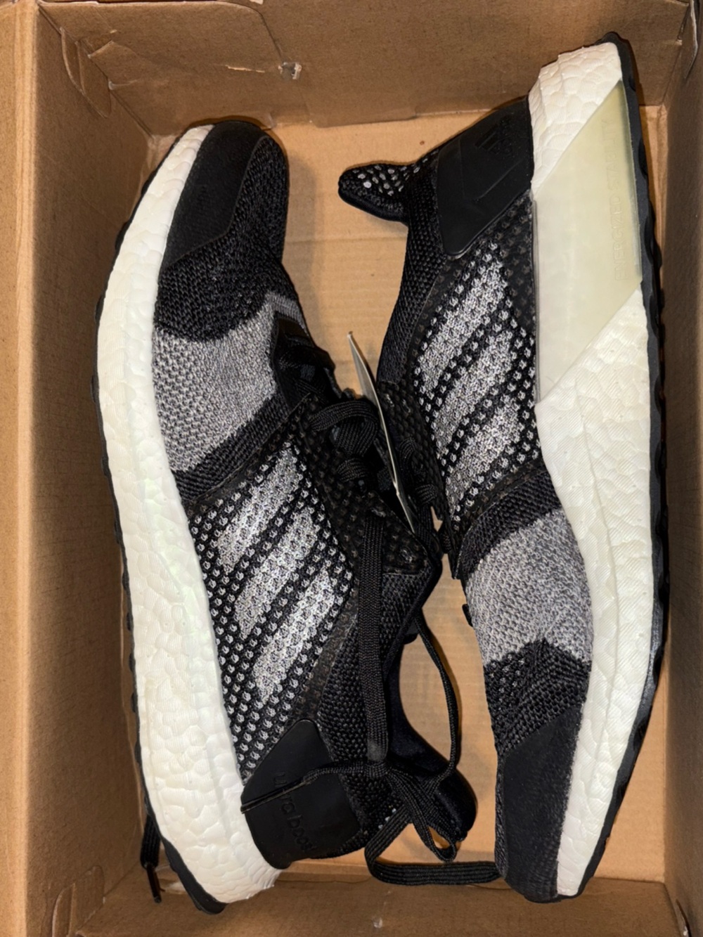 Adidas Ultraboost ST Women's Size 10 Black White Running Shoes Sneakers BB6482